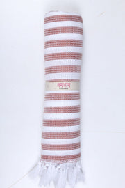Brown and White Striped Ultra Soft Bath Towel