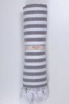 Brown and White Striped Ultra Soft Bath Towel