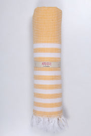 Yellow and White Striped Ultra Soft Bath Towel