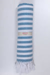 Blue and White Striped Ultra Soft Bath Towel