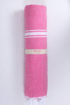 Magenta and White Striped Ultra Soft Bath Towel