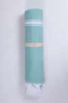 Sky Blue Ultra Soft Bath Towel with White Stripes