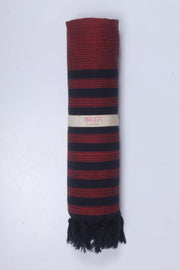 Maroon Towel with Black Stripes