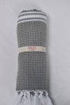 Gray Ultra Soft Bath Towel White Striped