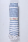 Umpire Blue Ultra Soft Bath Towel with White Stripes