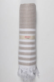 Nickel Gray Ultra Soft Bath Towel with White Stripes