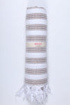 Iron Gray and White Striped Ultra Soft Bath Towel