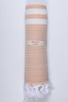 Apricot Orange and White Striped Ultra Soft Bath Towel