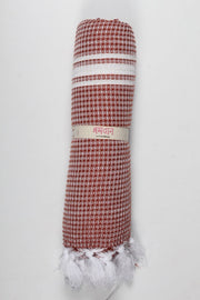 Currant Red and White Striped Ultra Soft Bath Towel