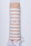 Apricot Orange Ultra Soft Bath Towel with White Stripes
