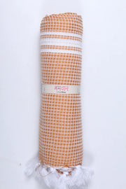 Carrot Orange Ultra Soft Bath Towel with White Stripes