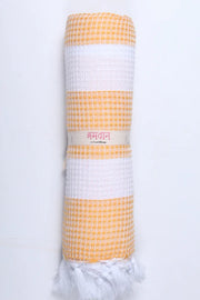 Marigold Yellow and White Striped Ultra Soft Bath Towel