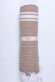 Wood Brown Ultra Soft Bath Towel with White Stripes