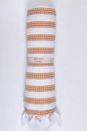 Marmalade Orange and White Striped Ultra Soft Bath Towel