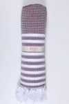 Grape Brown Ultra Soft Bath Towel with White Stripes