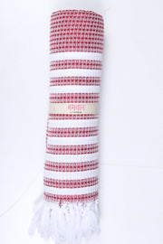 Red and White Striped Ultra Soft Bath Towel