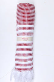 Red and White Striped Ultra Soft Bath Towel