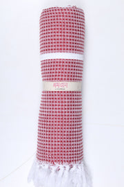 Red and White Striped Ultra Soft Bath Towel