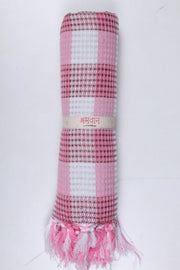 Pink, White and Maroon Check Ultra Soft Bath Towel