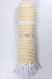 Yellow and White Striped Ultra Soft Bath Towel