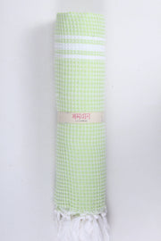 Green and White Striped Ultra Soft Bath Towel