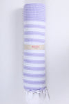 Purple Ultra Soft Bath Towel with White Stripes