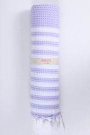 Purple Ultra Soft Bath Towel with White Stripes
