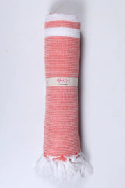 Pastel Red and White Striped Ultra Soft Bath Towel