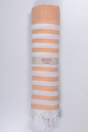Road Sign Orange Ultra Soft Bath Towel with White Striped