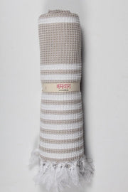 Nickel Gray and White Striped Ultra Soft Bath Towel