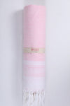 Pink Ultra Light Travel Towel with White Stripes