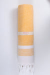 Yellow Ultra Travel Towel with White Stripes