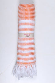 Orange and White Striped Ultra Soft Bath Towel