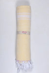 Banana Yellow Ultra Soft Bath Towel with White Stripes