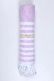 Lavender Purple Ultra Soft Bath Towel with White Stripes