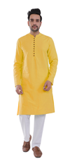 Golden Rod Yellow Full Sleeves Long Kurta with Luppi Button