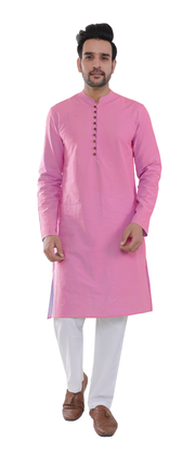 Persian Pink Full Sleeves Long Kurta with Luppi Button
