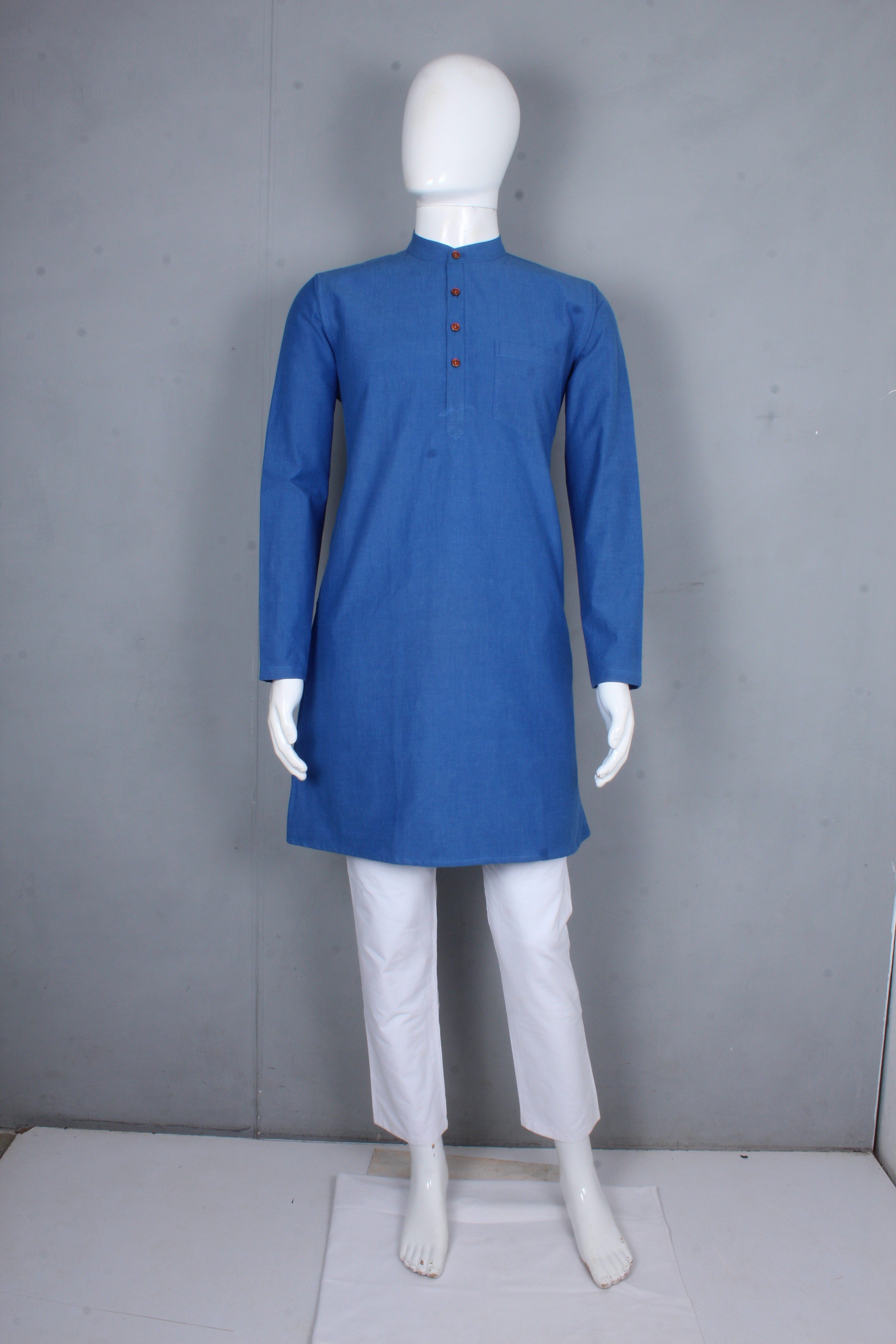 Buy Handloom Full Sleeves Long Kurta with Luppi Button Online ...