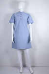 Blue and White Space Dyed Half Sleeves Long Kurta
