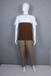White and Brown Polo T-shirt