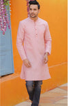 Oukid Pink Plain Long Kurta