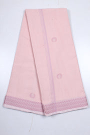 Crepe Pink Dobby Dhoti Dupatta with Dull Pink Border and Butis