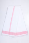 White Dobby Dhoti Dupatta with Red Border