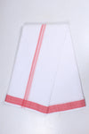 White Dobby Dhoti Dupatta with Red Border