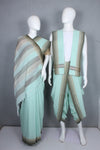 Light Green Aahar Joda with Brown Border WOSAPC210291-REDDDSC210020