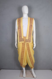 Yellow Dhoti Dupatta with Printed