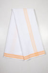 White Plain Dhoti Dupatta with Gold Yellow Border