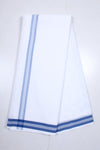 White Dhoti Dupatta with Blue Border