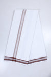 White Dhoti Dupatta with Brown Border