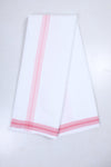 White Dhoti Dupatta with Red Border